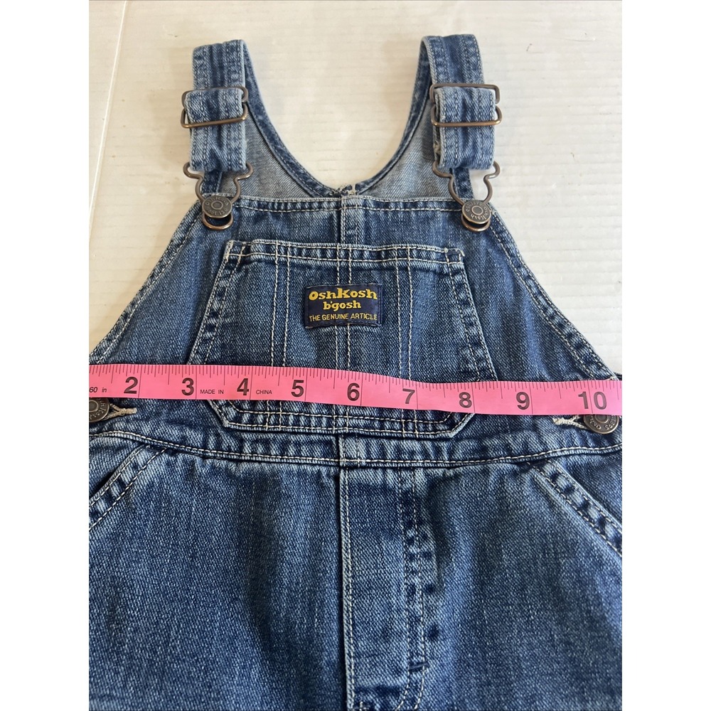 Oshkosh Toddler Boys or Girls Blue Denim Bib Overalls (Size 24 Months) - Picture 11 of 13